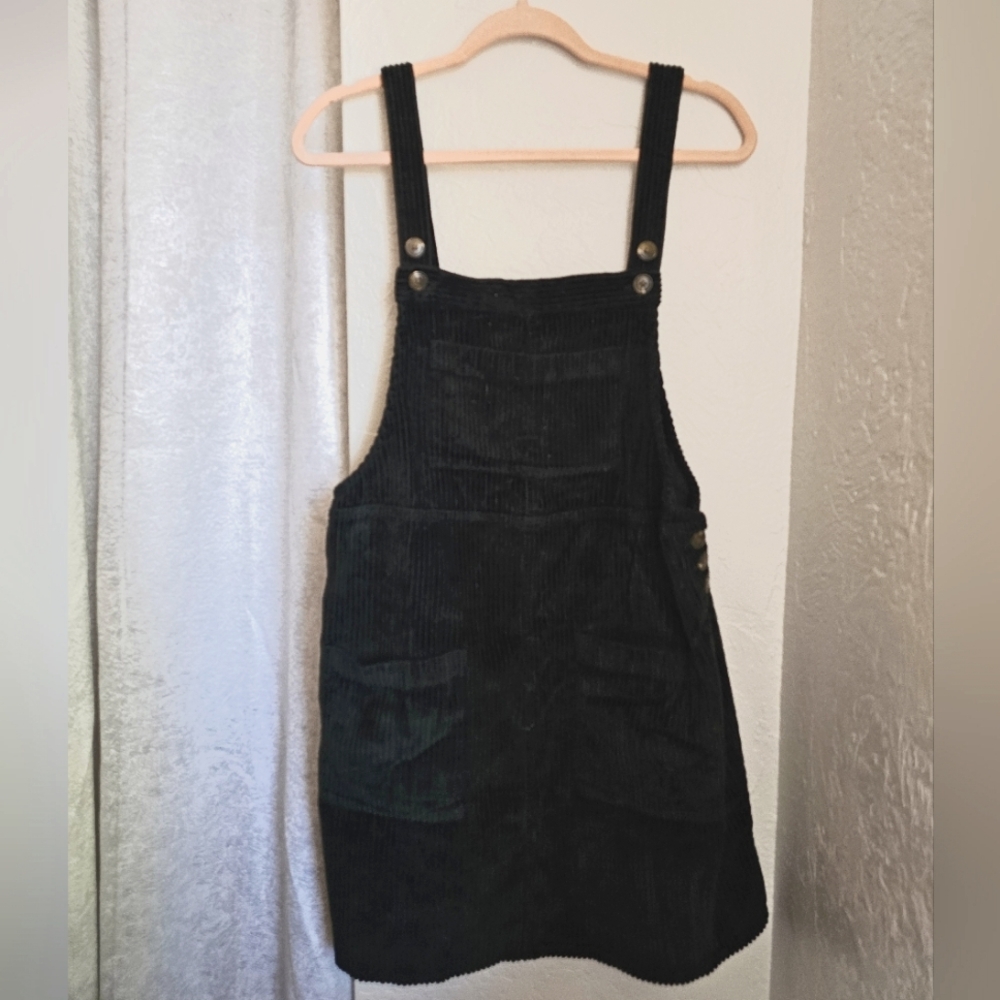 Black overall dress, size L, corduroy, wild fable